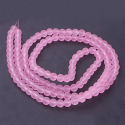 Frostade pärlor 6mm, rosa