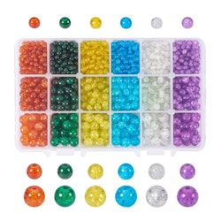 Glaspärlor, 4~8mm