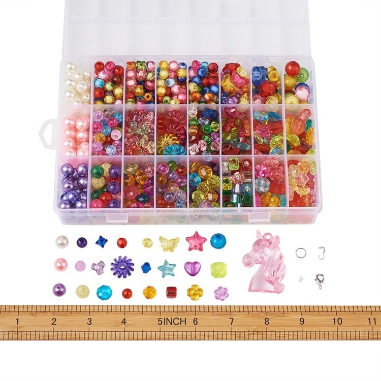 DIY stort smyckeskit plastpärlor