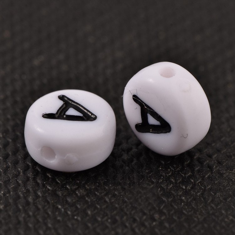 Bokstavspärlor, 7mm, A