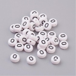 Bokstavspärlor, 7mm, O
