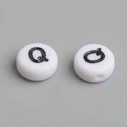 Bokstavspärlor, 7mm, Q