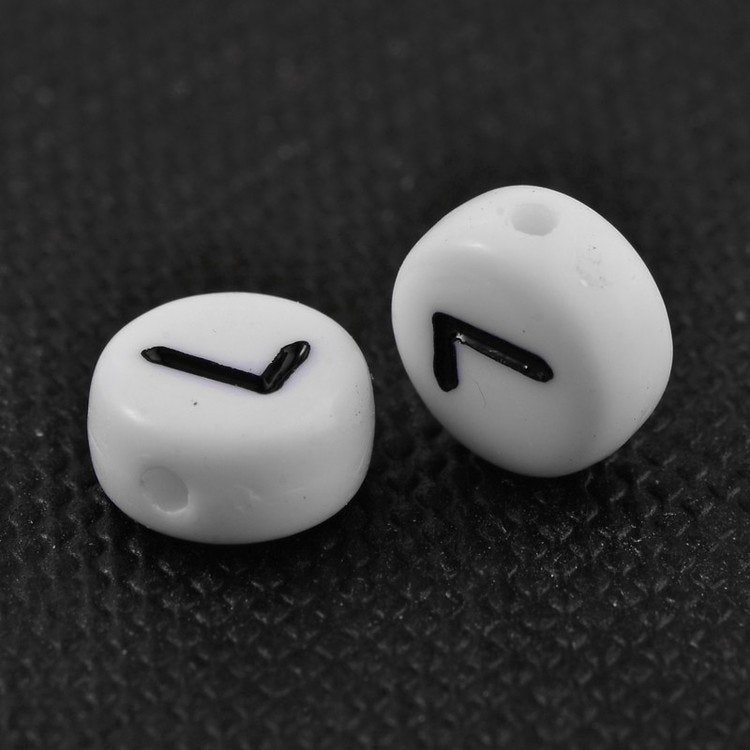 Bokstavspärlor, 7mm, L