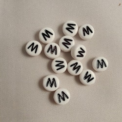 Bokstavspärlor, 7mm, W