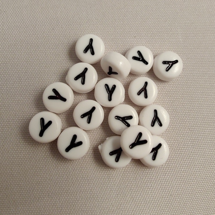 Bokstavspärlor, 7mm, Y