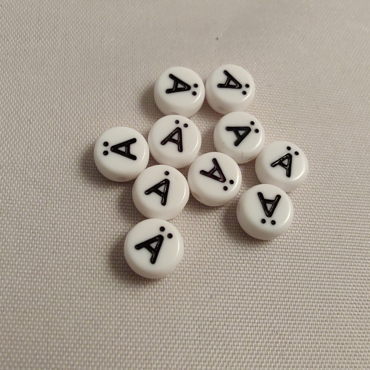 Bokstavspärlor, 7mm, Ä