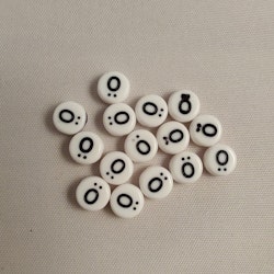 Bokstavspärlor, 7mm, Ö