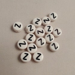Bokstavspärlor, 7mm, Z