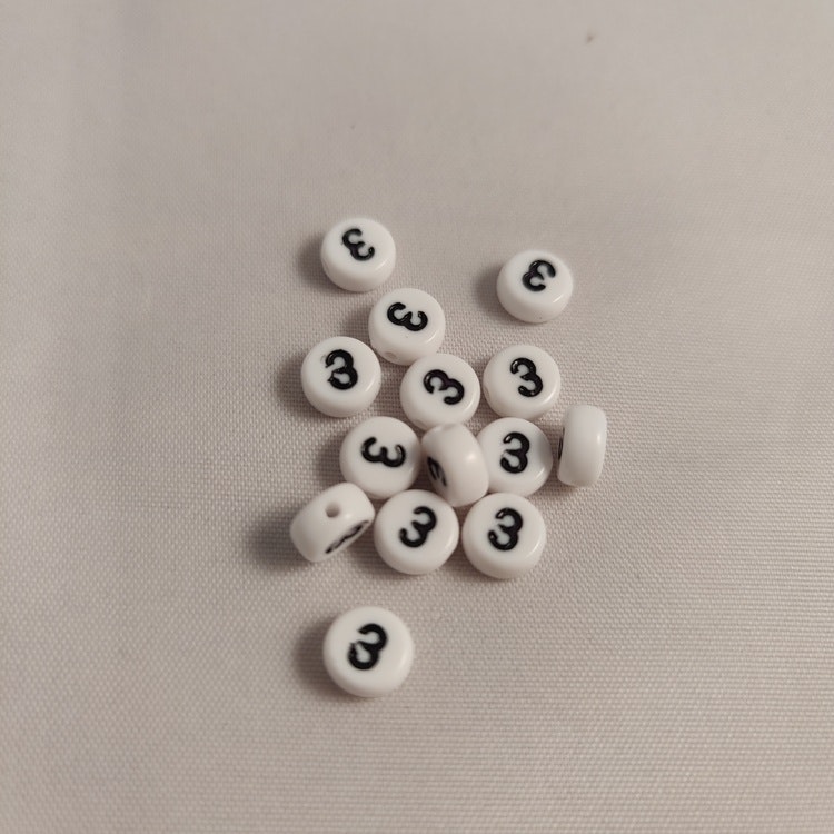 Sifferpärlor, 7mm, 3