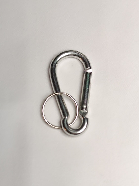 Karbinhake med nyckelring, Silver
