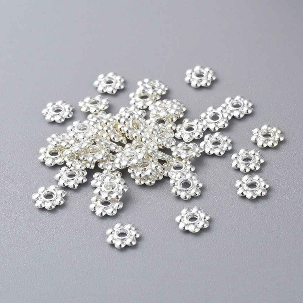 Mellandel, Silverfärgad, 6x1.3mm, 25st