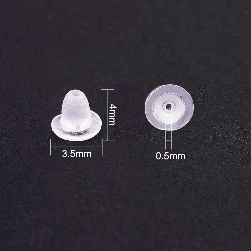 Örhängestop, 4x3.5x3.5mm, Plast