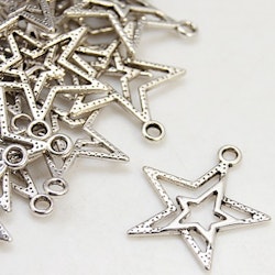 Stjärnor, Berlock, Tibetansk Silver, 10st