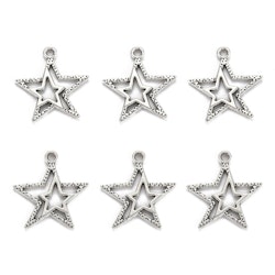 Stjärnor, Berlock, Tibetansk Silver, 10st
