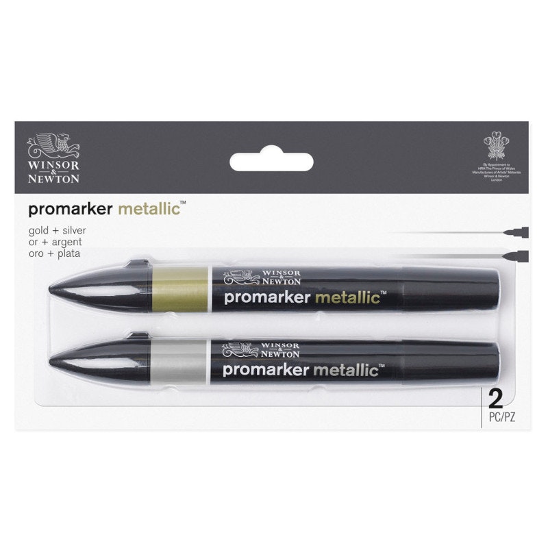 Promarkerset, Winsor & Newton, Metallic Gold + Silver