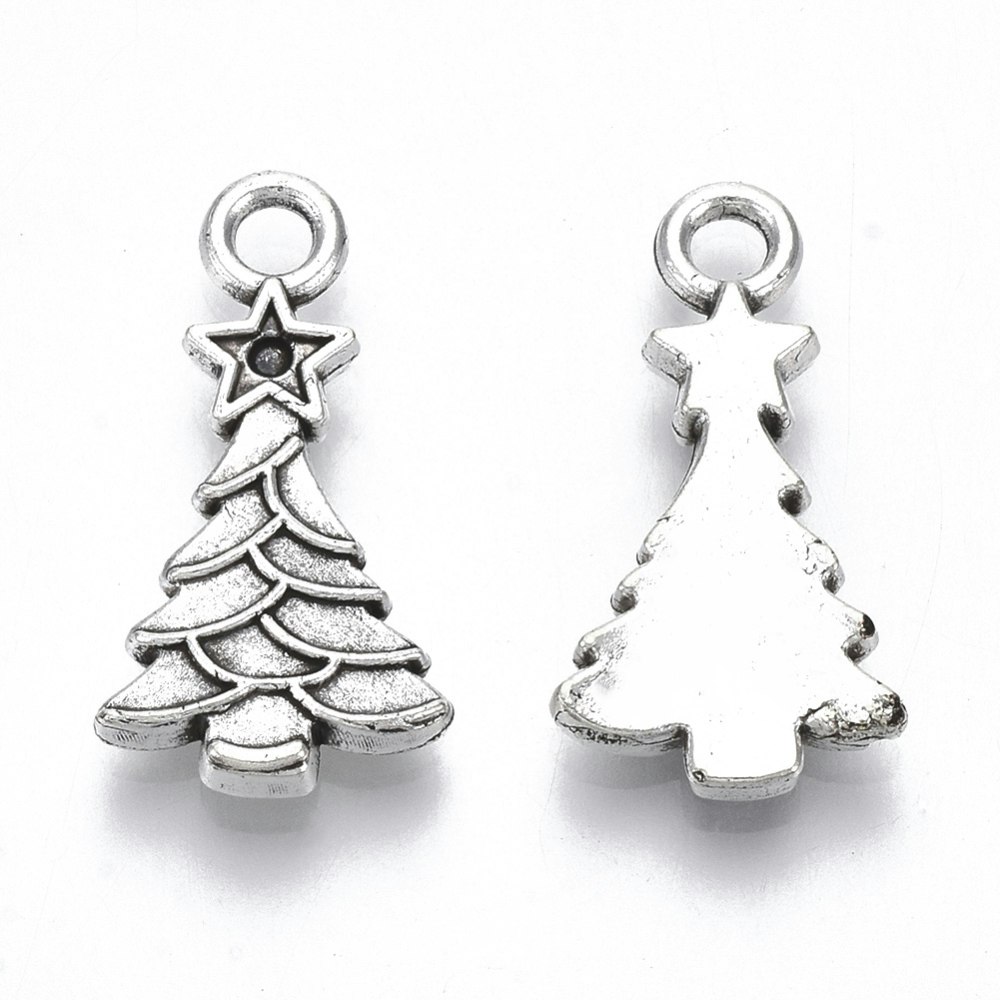 Julgran, Berlock, Tibetansk Silver, 10st