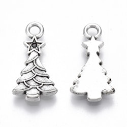 Julgran, Berlock, Tibetansk Silver, 10st