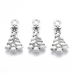 Julgran, Berlock, Tibetansk Silver, 10st