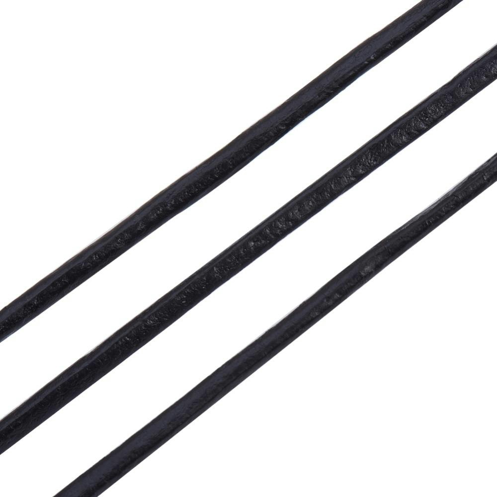 Lädersnöre, 2mm, Svart