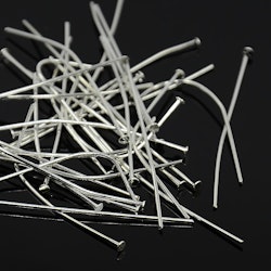 Hattpinnar, 50x0,7 mm, silver, 30 st