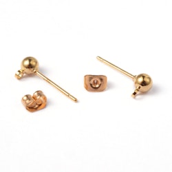 Örhänges stift, 16x0.8mm, 10par, Guld