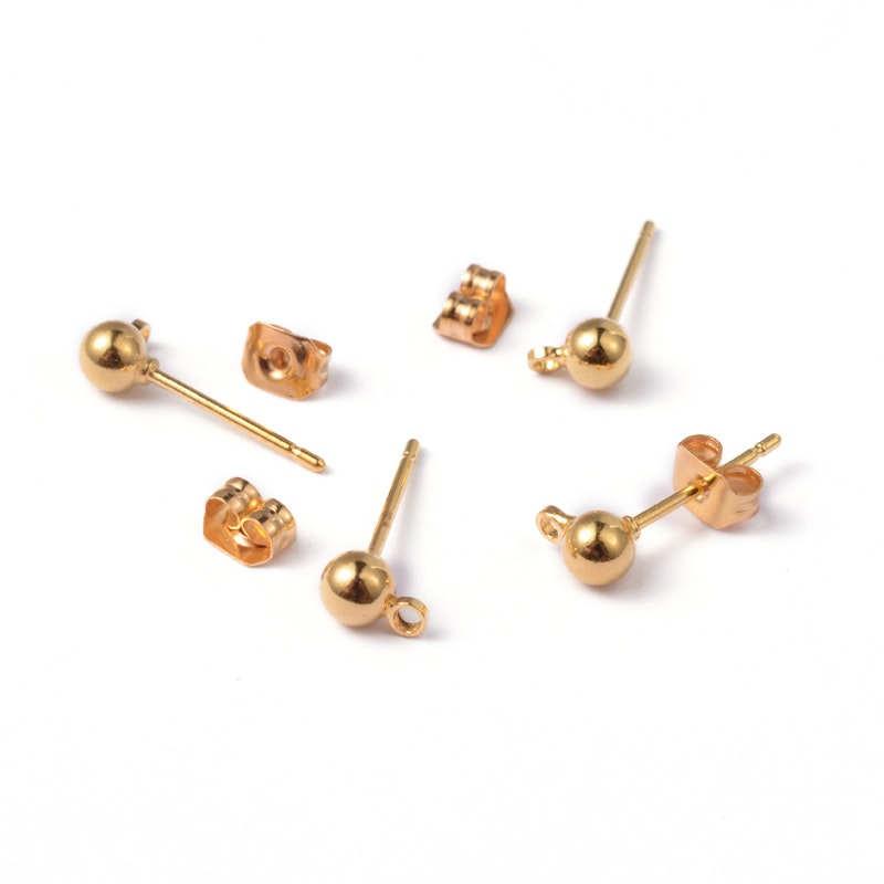 Örhänges stift, 16x0.8mm, 10par, Guld