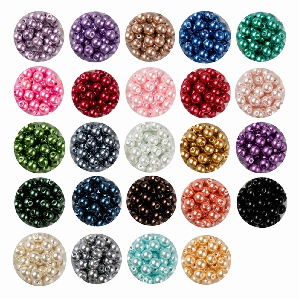 Glaspärlor, 6~7mm