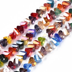 Glaspärlor, Triangel, Elektropläterad, 3,5x6x4,5mm