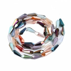 Glaspärlor, Kon, Elektropläterad, 14~15x6x5mm
