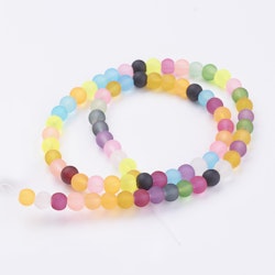 Frostade pärlor 6mm, Blandade Färger