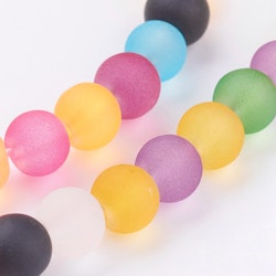 Frostade pärlor 6mm, Blandade Färger
