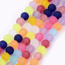 Frostade pärlor 8mm, Blandade Färger