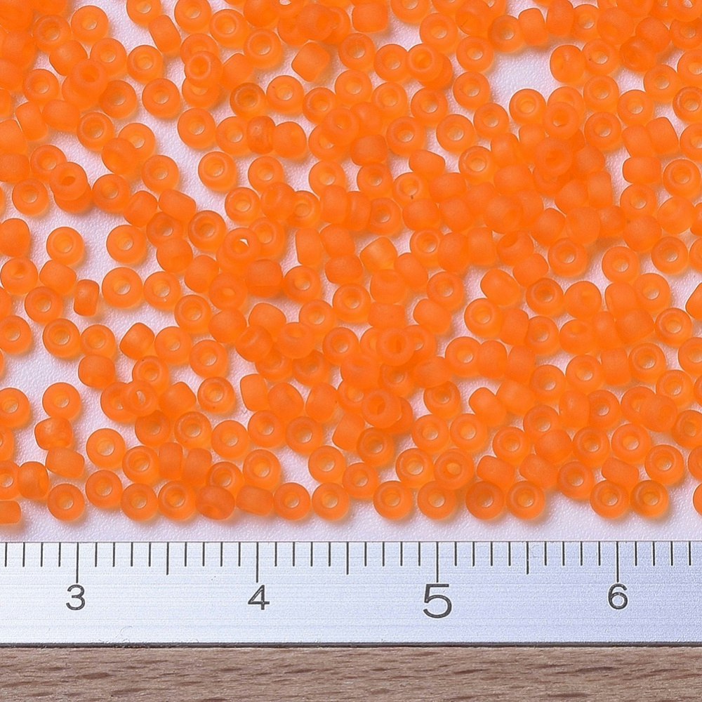 MIYUKI, Japanese Seed Beads, Round, 11/0, Matte Transparent Orange
