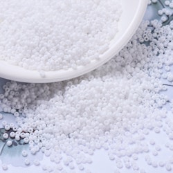 MIYUKI, Japanese Seed Beads, Round, 11/0, Matte White AB