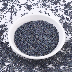 MIYUKI, Japanese Seed Beads, Round, 11/0, Matte Black AB