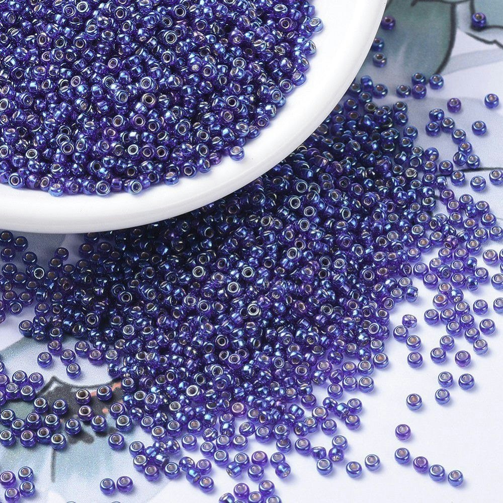 MIYUKI, Japanese Seed Beads, Round, 11/0, Silverlined Cobalt AB