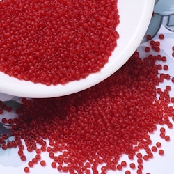 MIYUKI, Japanese Seed Beads, Round, 11/0, Matte Transparent Ruby
