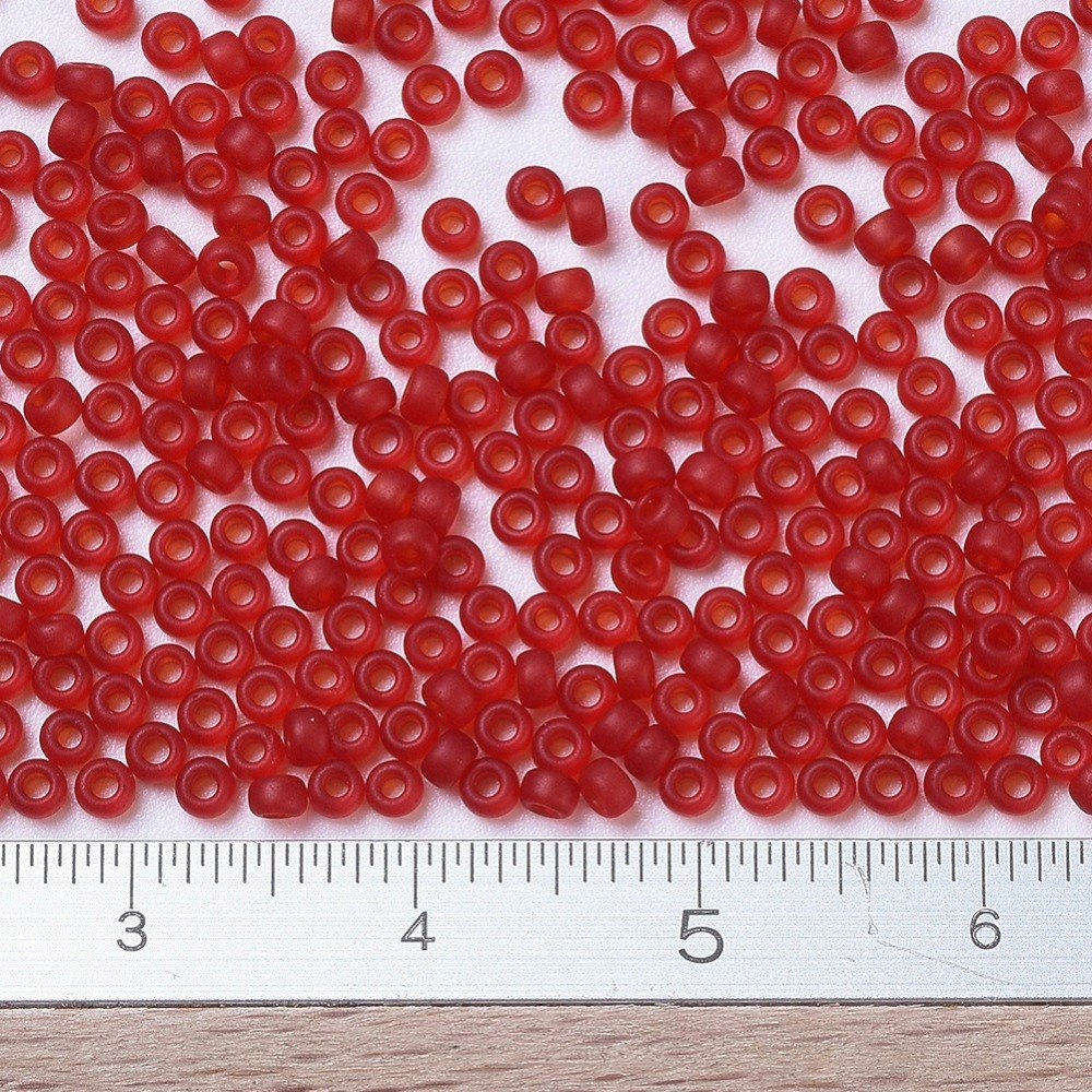 MIYUKI, Japanese Seed Beads, Round, 11/0, Matte Transparent Ruby