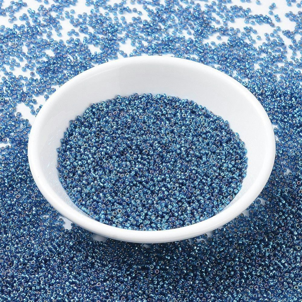 MIYUKI, Japanese Seed Beads, Round, 11/0, Silverlined Capri Blue AB
