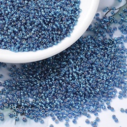 MIYUKI, Japanese Seed Beads, Round, 11/0, Silverlined Capri Blue AB