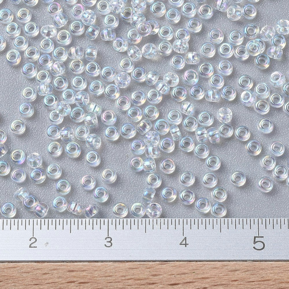 MIYUKI, Japanese Seed Beads, Round, 11/0, Crystal AB