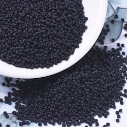 MIYUKI, Japanese Seed Beads, Round, 11/0, Matte Black
