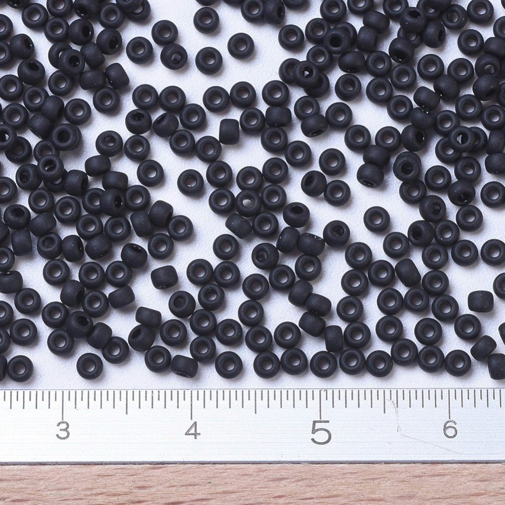 MIYUKI, Japanese Seed Beads, Round, 11/0, Matte Black
