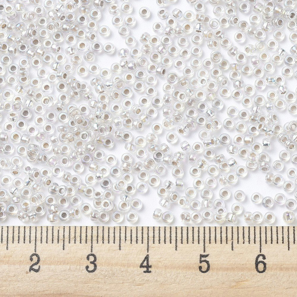 MIYUKI, Japanese Seed Beads, Round, 11/0, Silverlined Crystal AB