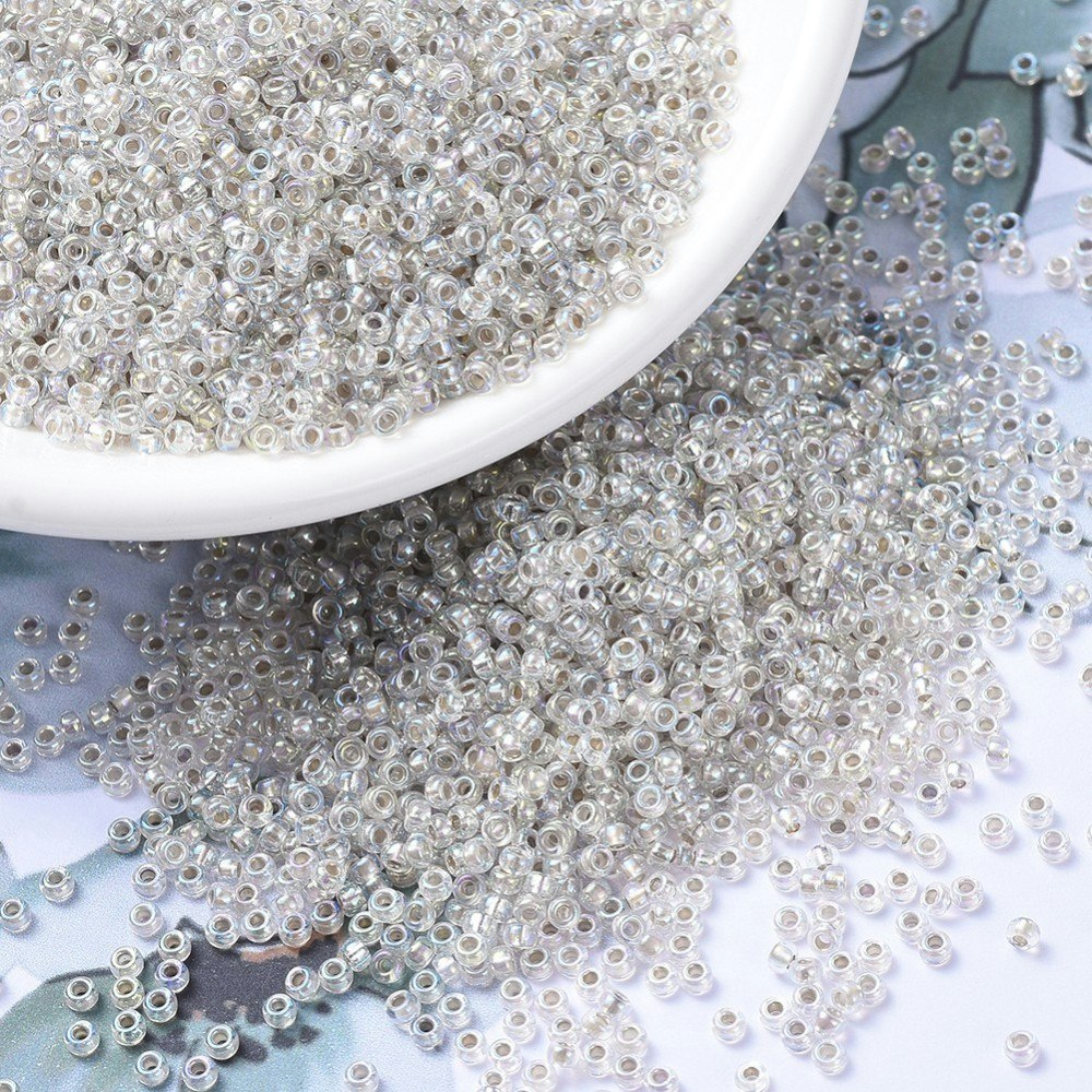 MIYUKI, Japanese Seed Beads, Round, 11/0, Silverlined Crystal AB