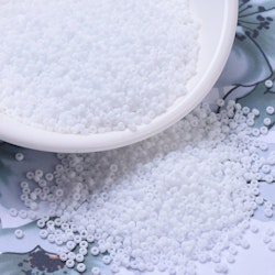MIYUKI, Japanese Seed Beads, Round, 11/0, Matte Opaque White