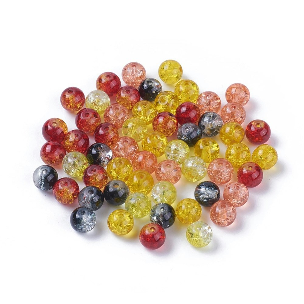 Krackelerad glaspärlor, 8mm