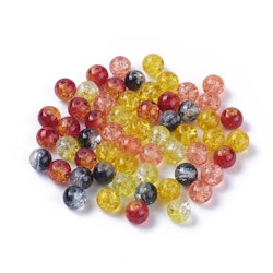 Krackelerad glaspärlor, 8mm