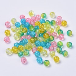 Krackelerad glaspärlor, 8mm