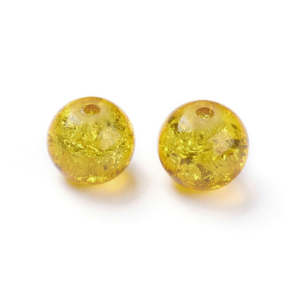 Krackelerad glaspärlor, 8mm
